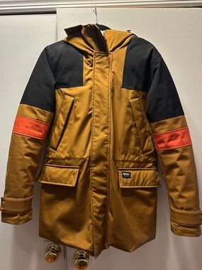 Kenzo Mustard Yellow Colorblock Winter Parka Men's jacket
